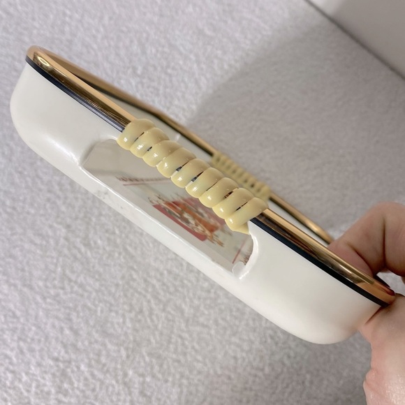 Vintage Country Ribbon Geese Cream Red Green Christmas Tray - Picture 13 of 14